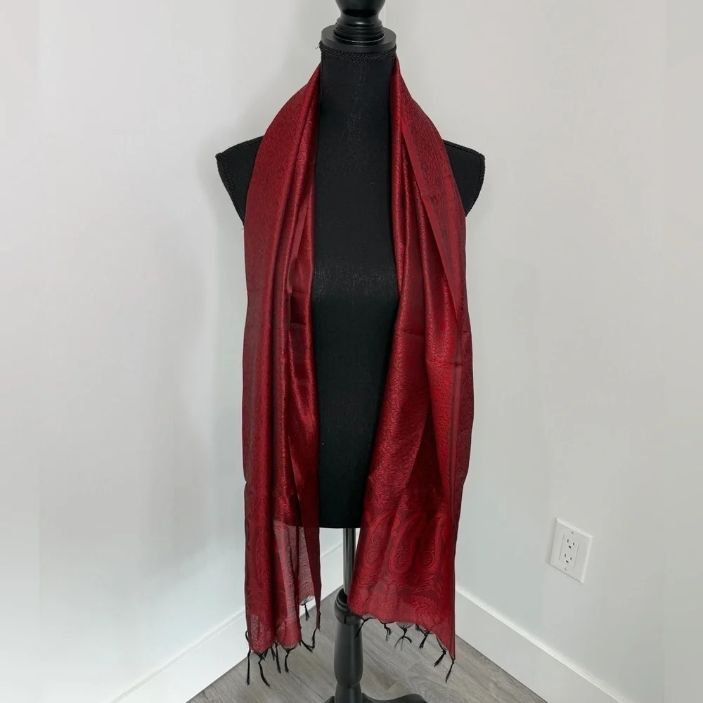 Sheer Women's Red Shawl Scarf 22x69
